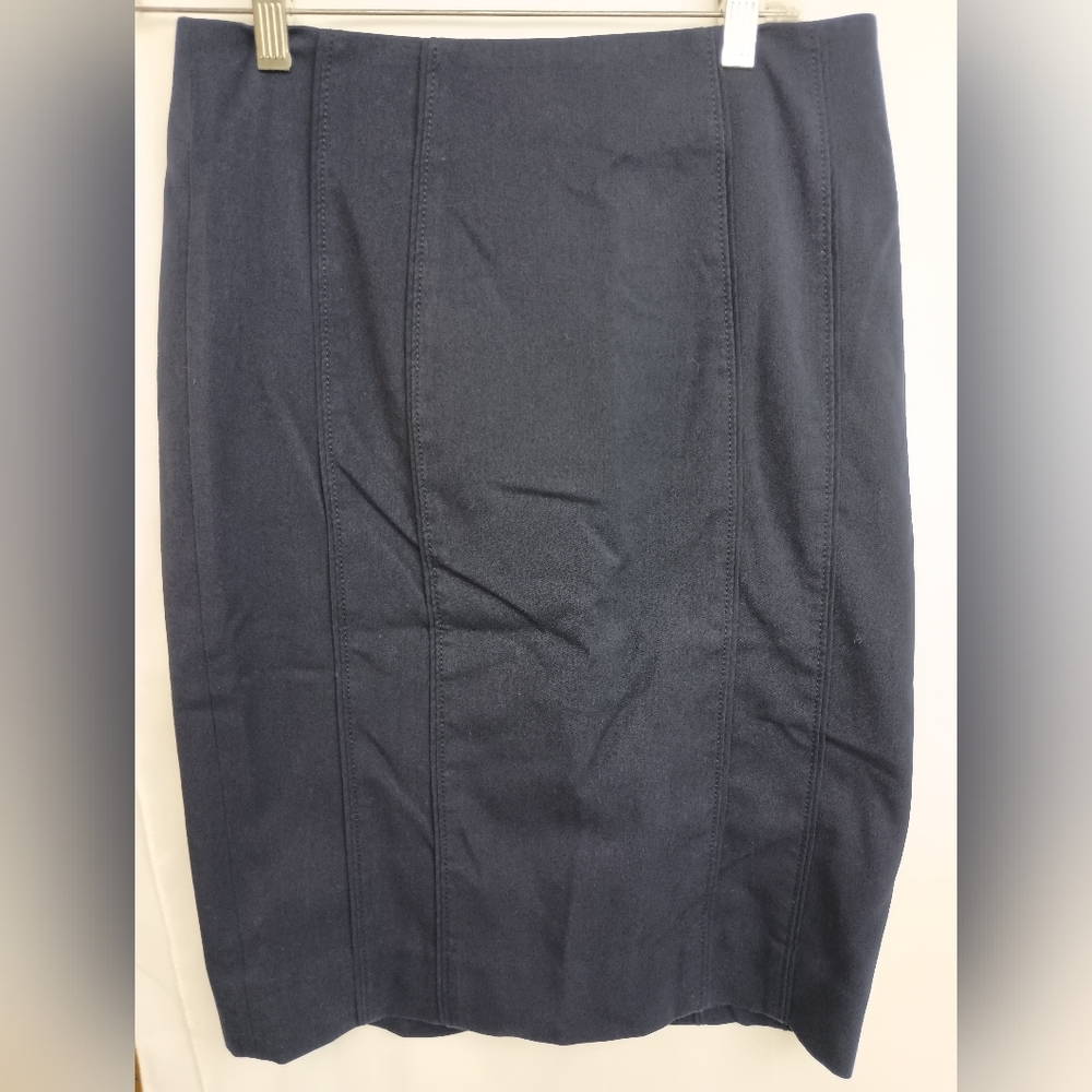White House Black‎ Market Blue Pencil Skirt Knee-Length Work (#799)